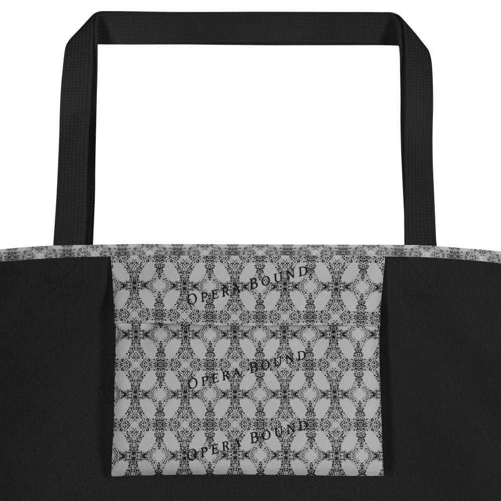 Grey Tempo Large Tote Bag