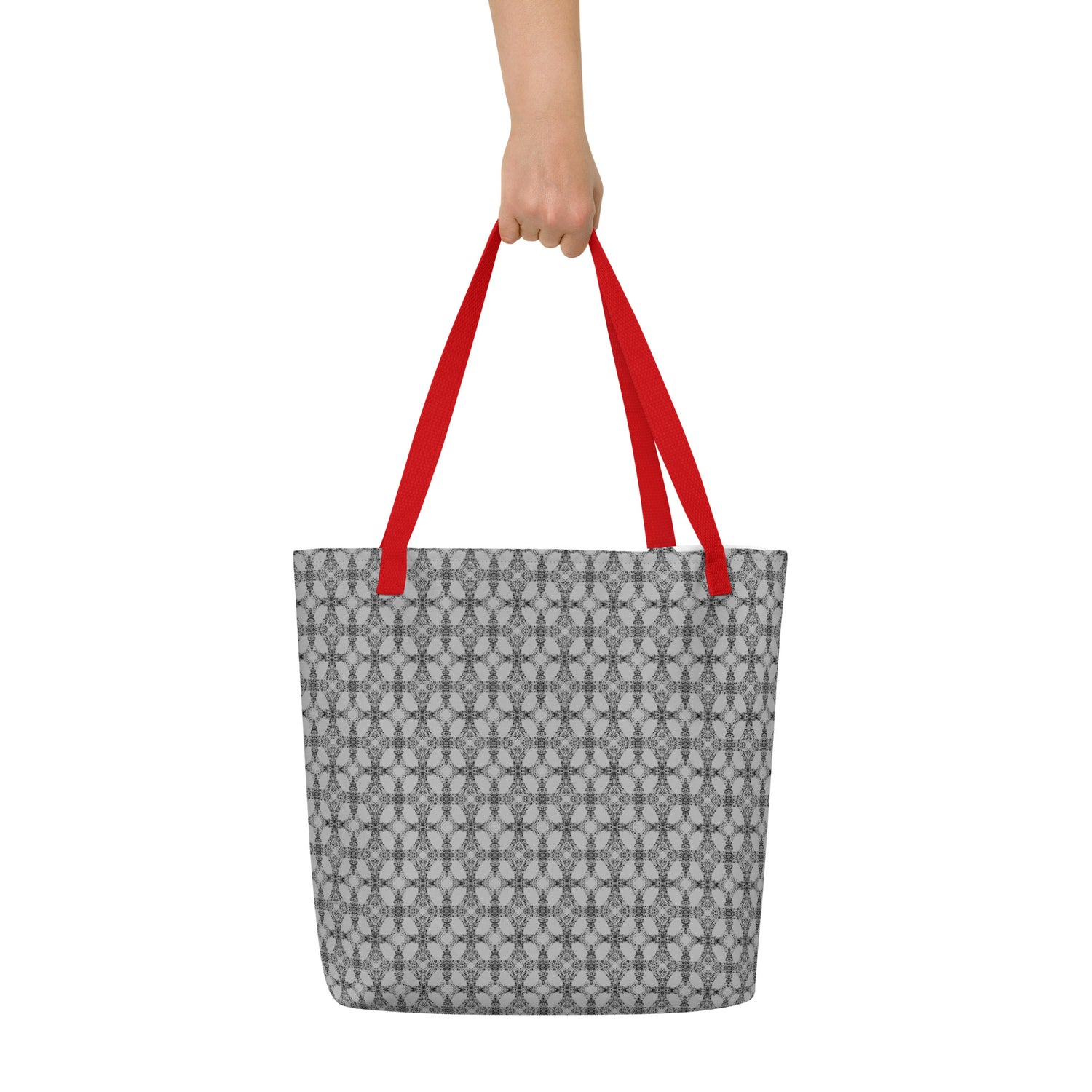 Grey Tempo Large Tote Bag