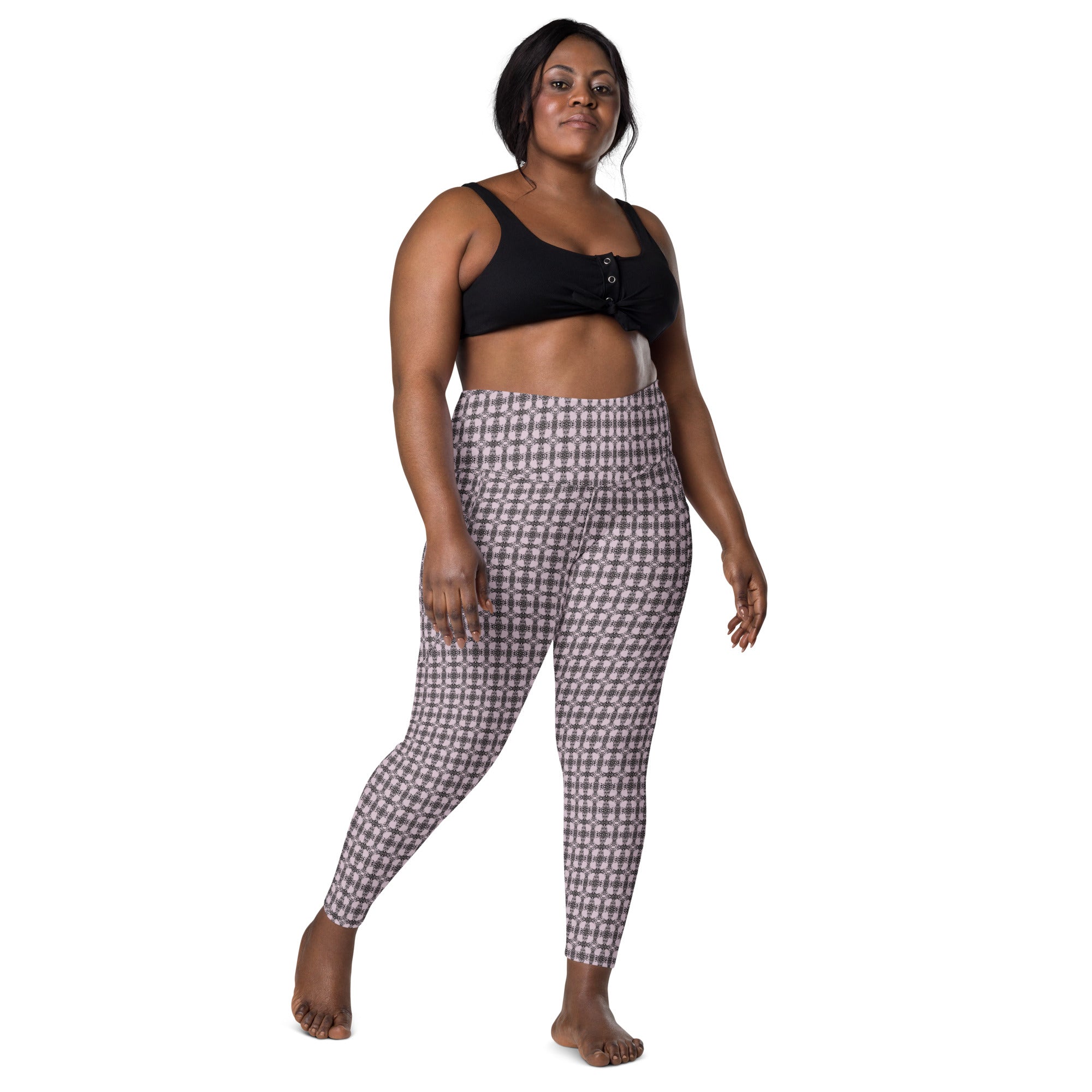 Texture Pattern Leggings with Pockets - Opera Bound