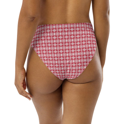 Dynamic Red Recycled High-Waisted Bikini Bottom - Opera Bound