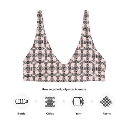 Texture Pattern Recycled Padded Bikini Top - Opera Bound