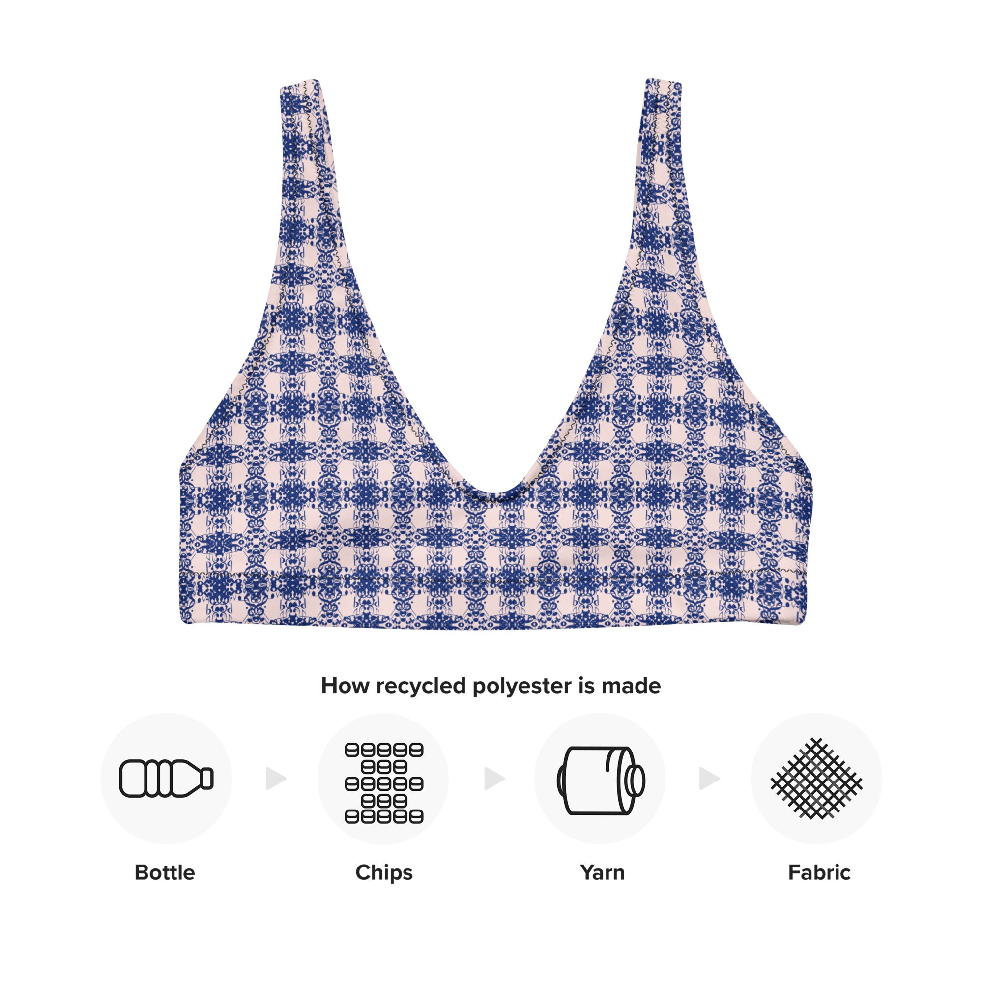 Timbre Pattern Padded Bikini Top - Opera Bound