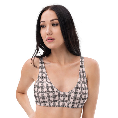 Texture Pattern Recycled Padded Bikini Top - Opera Bound