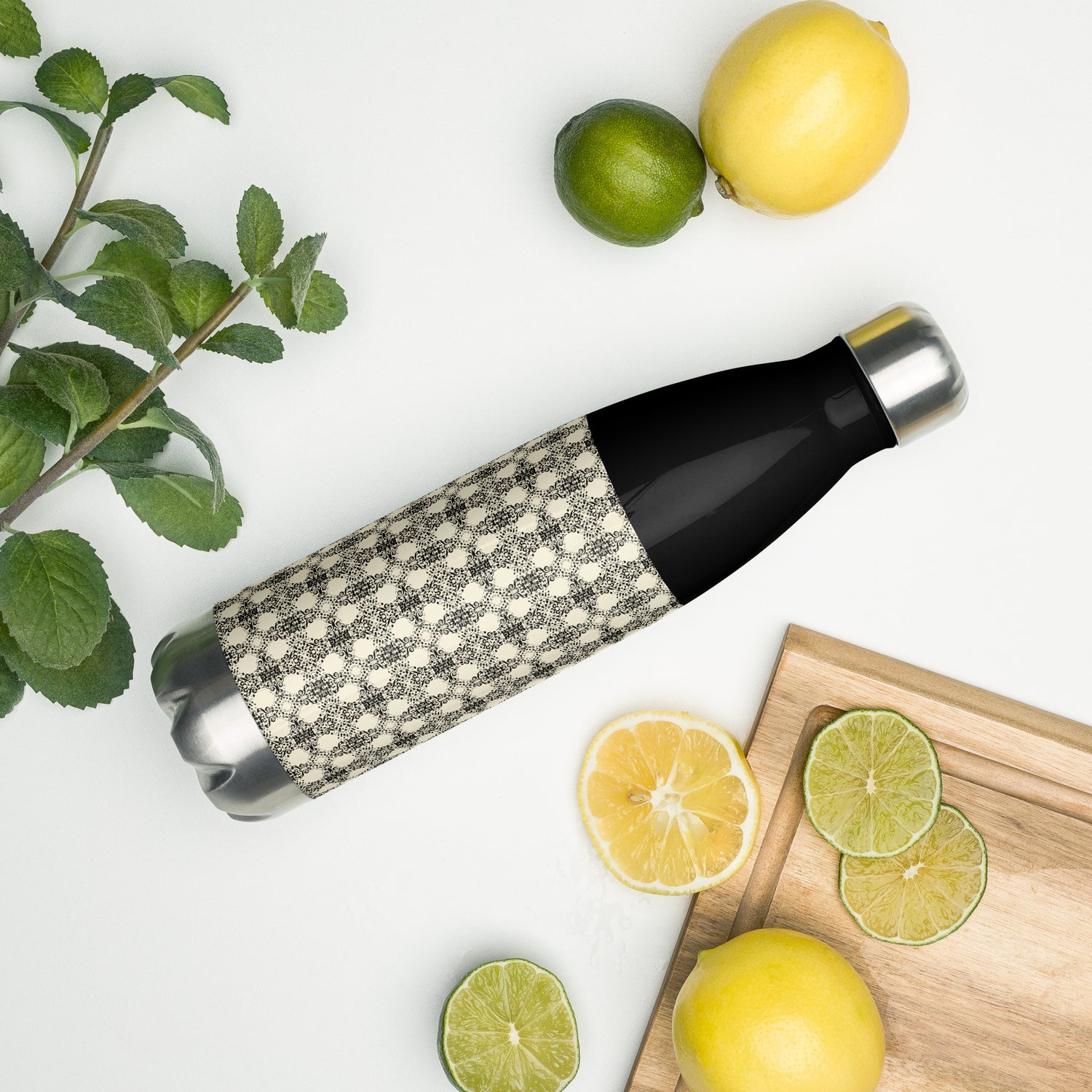 Timbre Black Stainless Steel Water Bottle