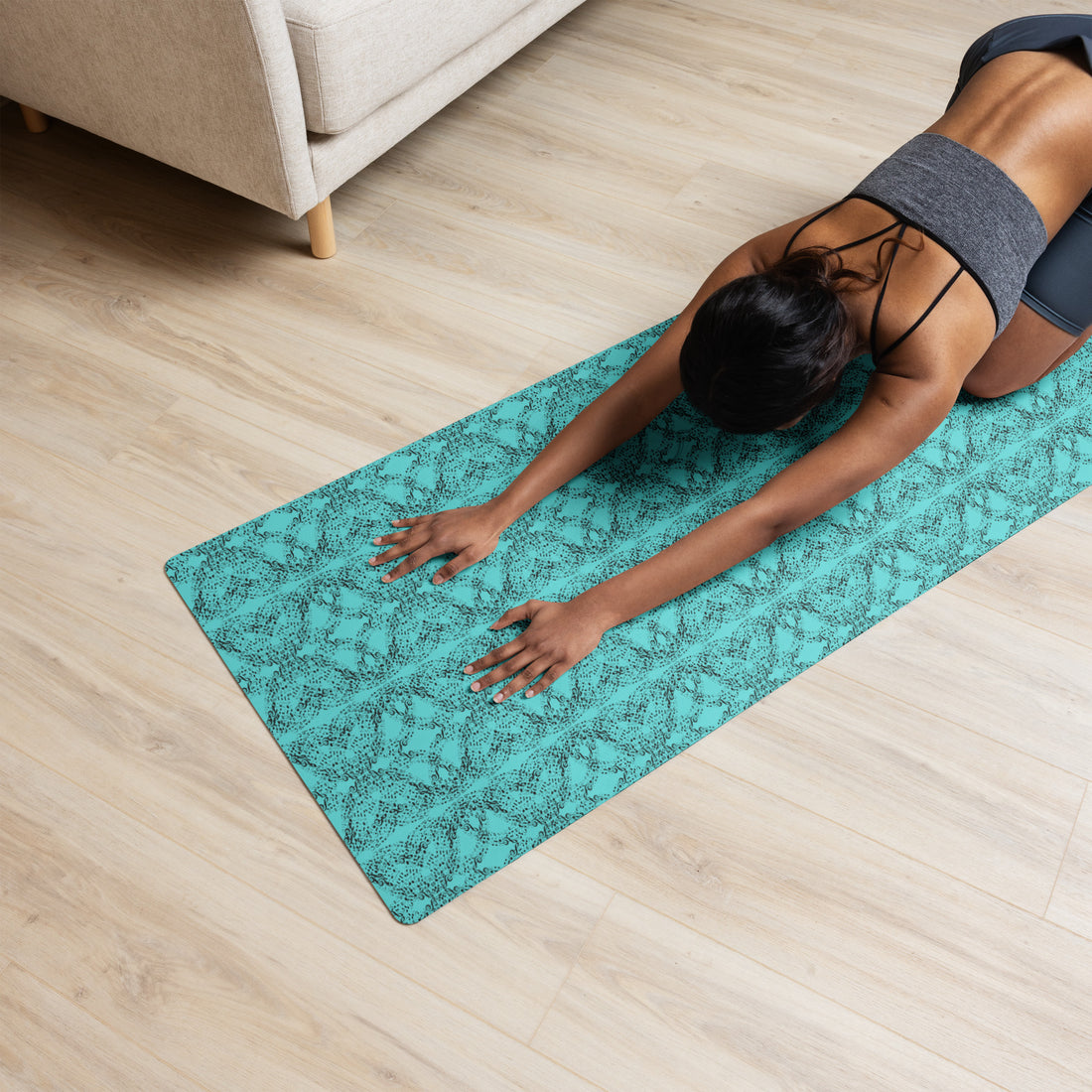 Yelitza Cruz Turquoise Yoga Mat