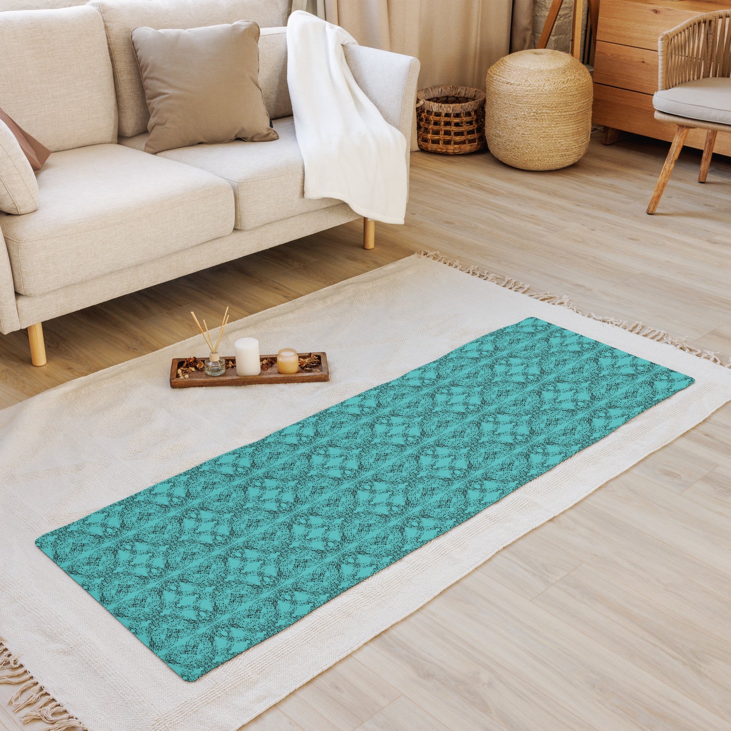 Yelitza Cruz Turquoise Yoga Mat